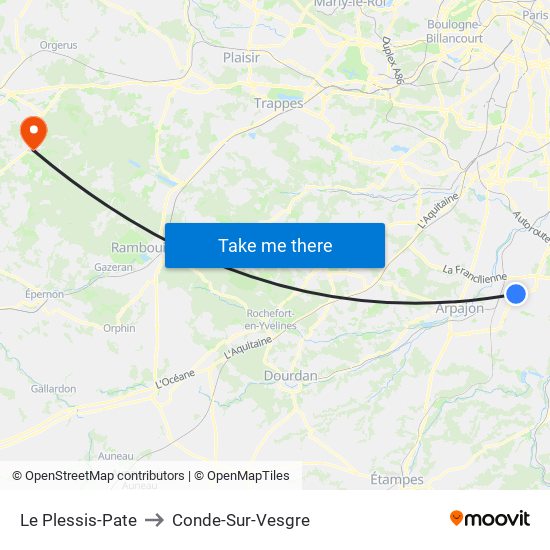 Le Plessis-Pate to Conde-Sur-Vesgre map