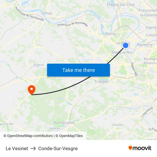 Le Vesinet to Conde-Sur-Vesgre map