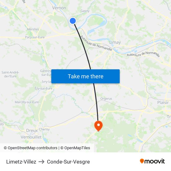 Limetz-Villez to Conde-Sur-Vesgre map