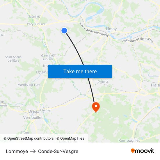 Lommoye to Conde-Sur-Vesgre map