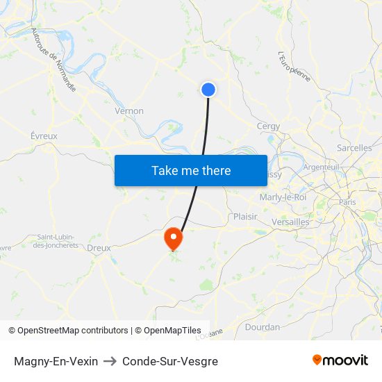 Magny-En-Vexin to Conde-Sur-Vesgre map