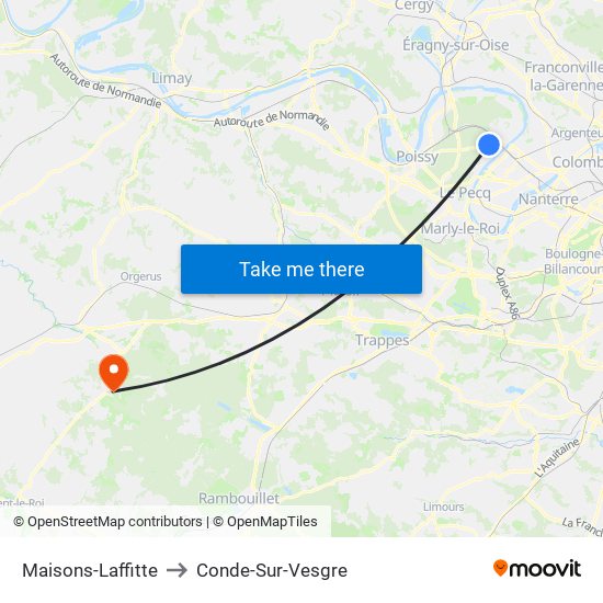 Maisons-Laffitte to Conde-Sur-Vesgre map