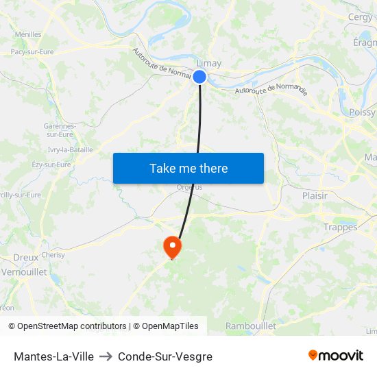 Mantes-La-Ville to Conde-Sur-Vesgre map