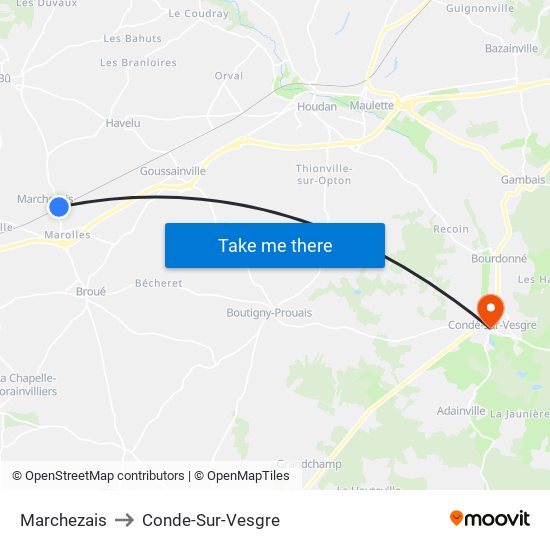 Marchezais to Conde-Sur-Vesgre map