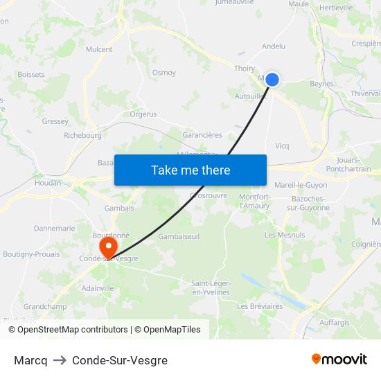 Marcq to Conde-Sur-Vesgre map