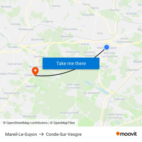 Mareil-Le-Guyon to Conde-Sur-Vesgre map