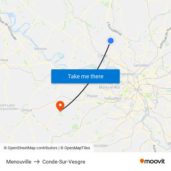 Menouville to Conde-Sur-Vesgre map