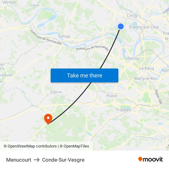 Menucourt to Conde-Sur-Vesgre map