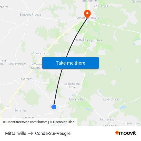 Mittainville to Conde-Sur-Vesgre map
