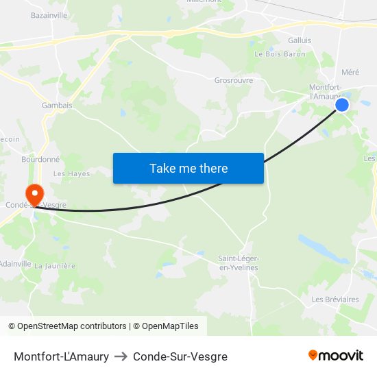 Montfort-L'Amaury to Conde-Sur-Vesgre map