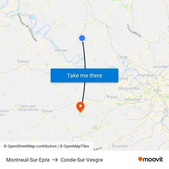 Montreuil-Sur-Epte to Conde-Sur-Vesgre map