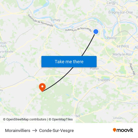Morainvilliers to Conde-Sur-Vesgre map
