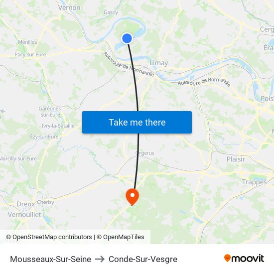 Mousseaux-Sur-Seine to Conde-Sur-Vesgre map