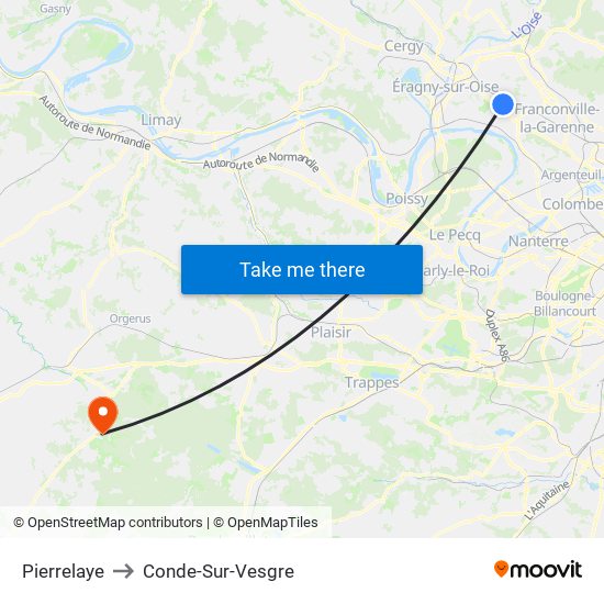Pierrelaye to Conde-Sur-Vesgre map