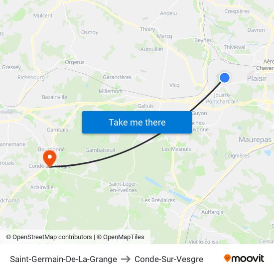 Saint-Germain-De-La-Grange to Conde-Sur-Vesgre map
