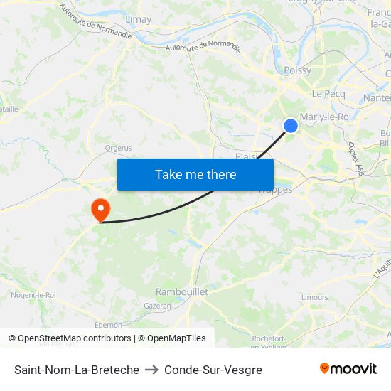 Saint-Nom-La-Breteche to Conde-Sur-Vesgre map