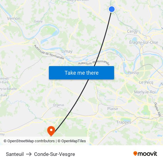 Santeuil to Conde-Sur-Vesgre map