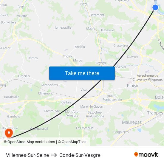 Villennes-Sur-Seine to Conde-Sur-Vesgre map