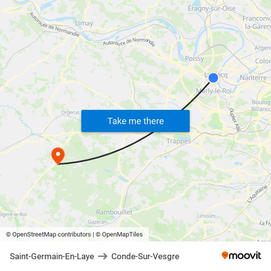 Saint-Germain-En-Laye to Conde-Sur-Vesgre map