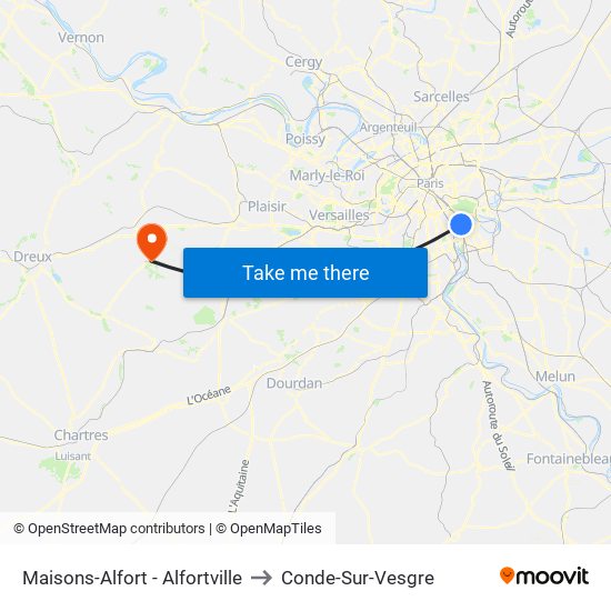 Maisons-Alfort - Alfortville to Conde-Sur-Vesgre map