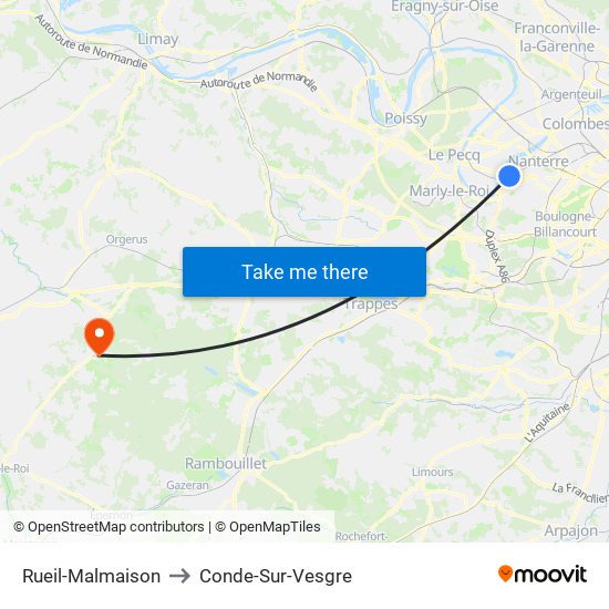 Rueil-Malmaison to Conde-Sur-Vesgre map