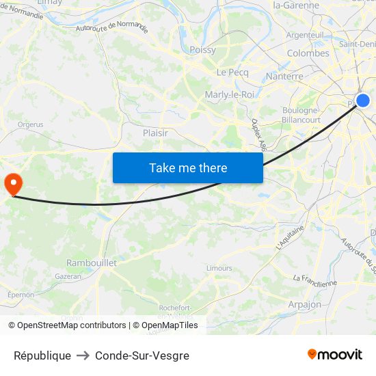 République to Conde-Sur-Vesgre map