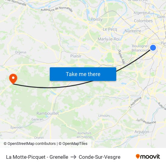 La Motte-Picquet - Grenelle to Conde-Sur-Vesgre map