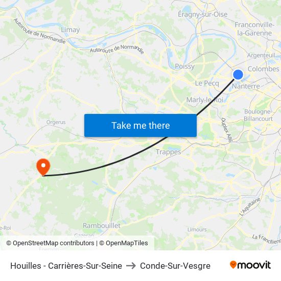 Houilles - Carrières-Sur-Seine to Conde-Sur-Vesgre map