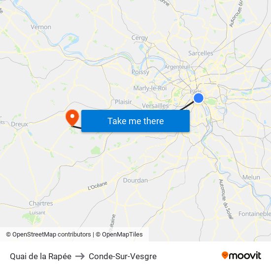Quai de la Rapée to Conde-Sur-Vesgre map