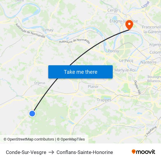 Conde-Sur-Vesgre to Conflans-Sainte-Honorine map