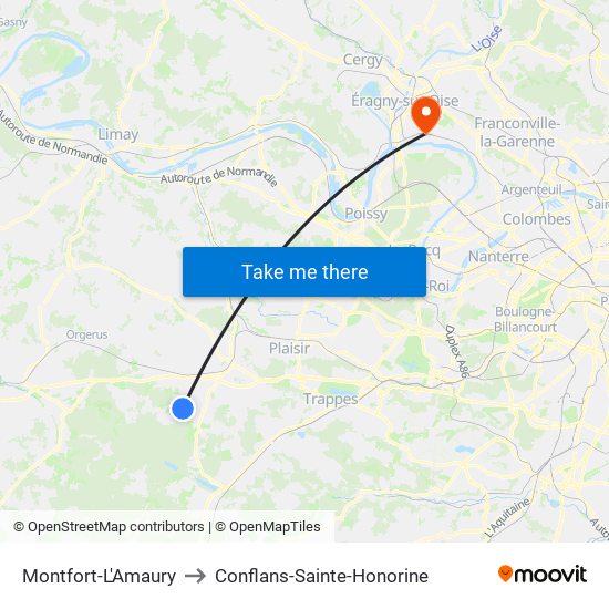 Montfort-L'Amaury to Conflans-Sainte-Honorine map