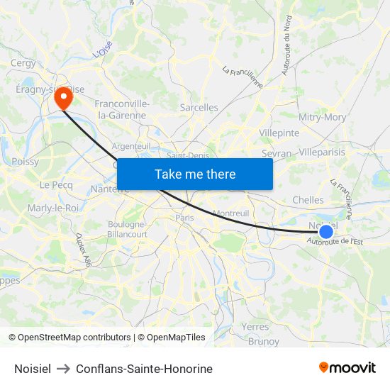 Noisiel to Conflans-Sainte-Honorine map