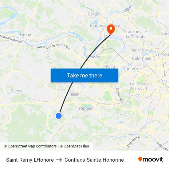 Saint-Remy-L'Honore to Conflans-Sainte-Honorine map