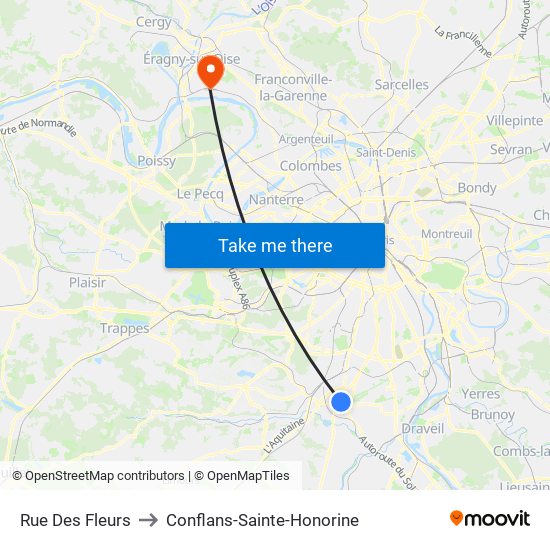 Rue Des Fleurs to Conflans-Sainte-Honorine map