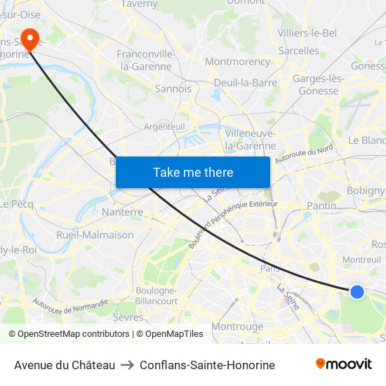 Avenue du Château to Conflans-Sainte-Honorine map