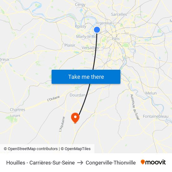 Houilles - Carrières-Sur-Seine to Congerville-Thionville map