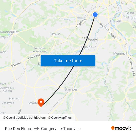 Rue Des Fleurs to Congerville-Thionville map