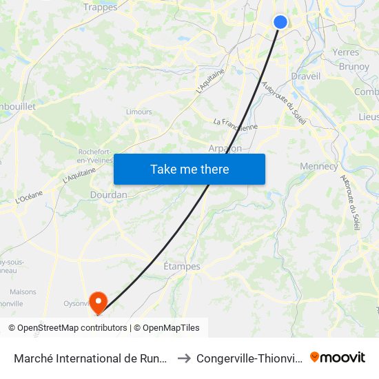 Marché International de Rungis to Congerville-Thionville map