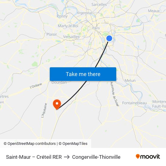 Saint-Maur – Créteil RER to Congerville-Thionville map