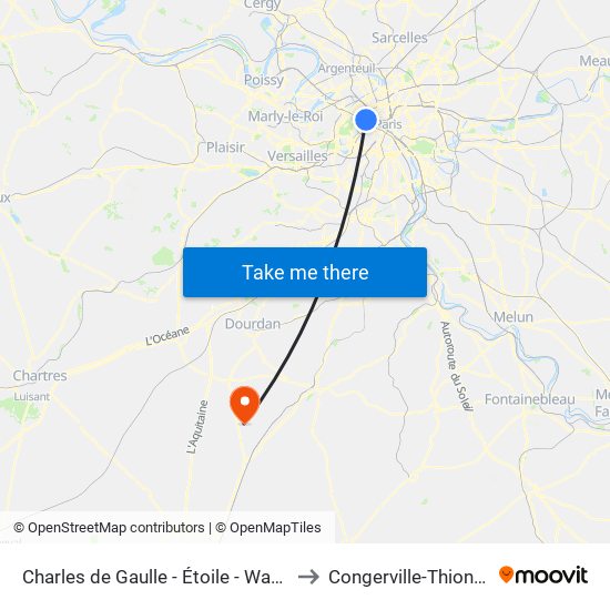 Charles de Gaulle - Étoile - Wagram to Congerville-Thionville map