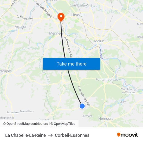 La Chapelle-La-Reine to Corbeil-Essonnes map