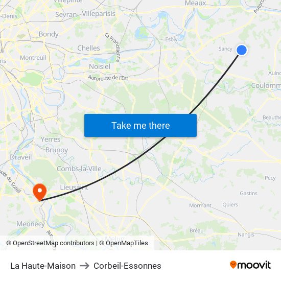 La Haute-Maison to Corbeil-Essonnes map