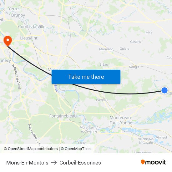 Mons-En-Montois to Corbeil-Essonnes map