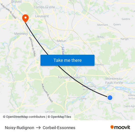 Noisy-Rudignon to Corbeil-Essonnes map