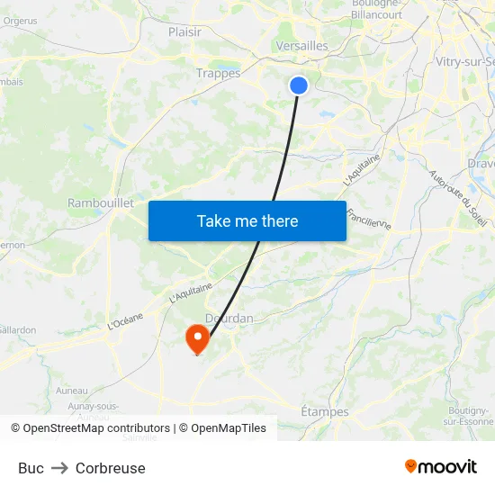 Buc to Corbreuse map