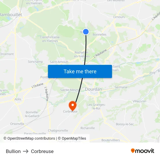 Bullion to Corbreuse map