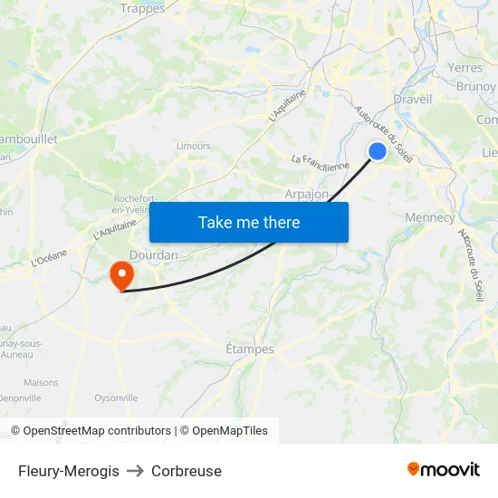 Fleury-Merogis to Corbreuse map