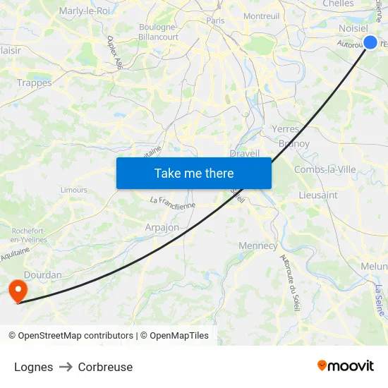 Lognes to Corbreuse map