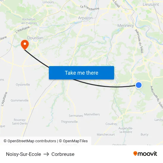 Noisy-Sur-Ecole to Corbreuse map