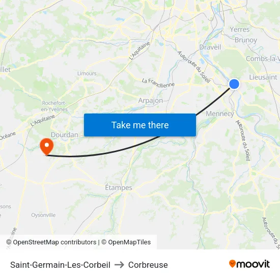 Saint-Germain-Les-Corbeil to Corbreuse map